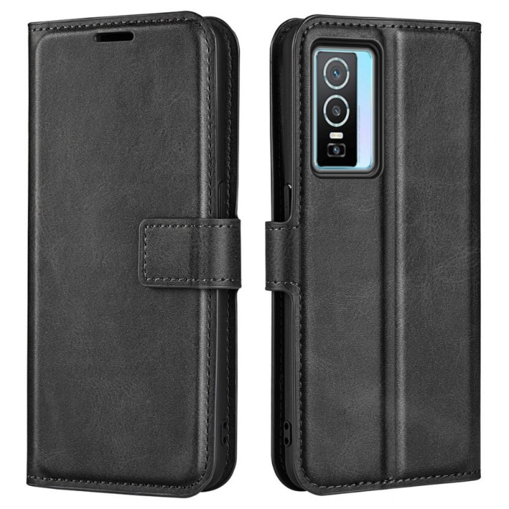 Folio-hoesje voor Vivo Y76 5G Extreem Slank Leereffect