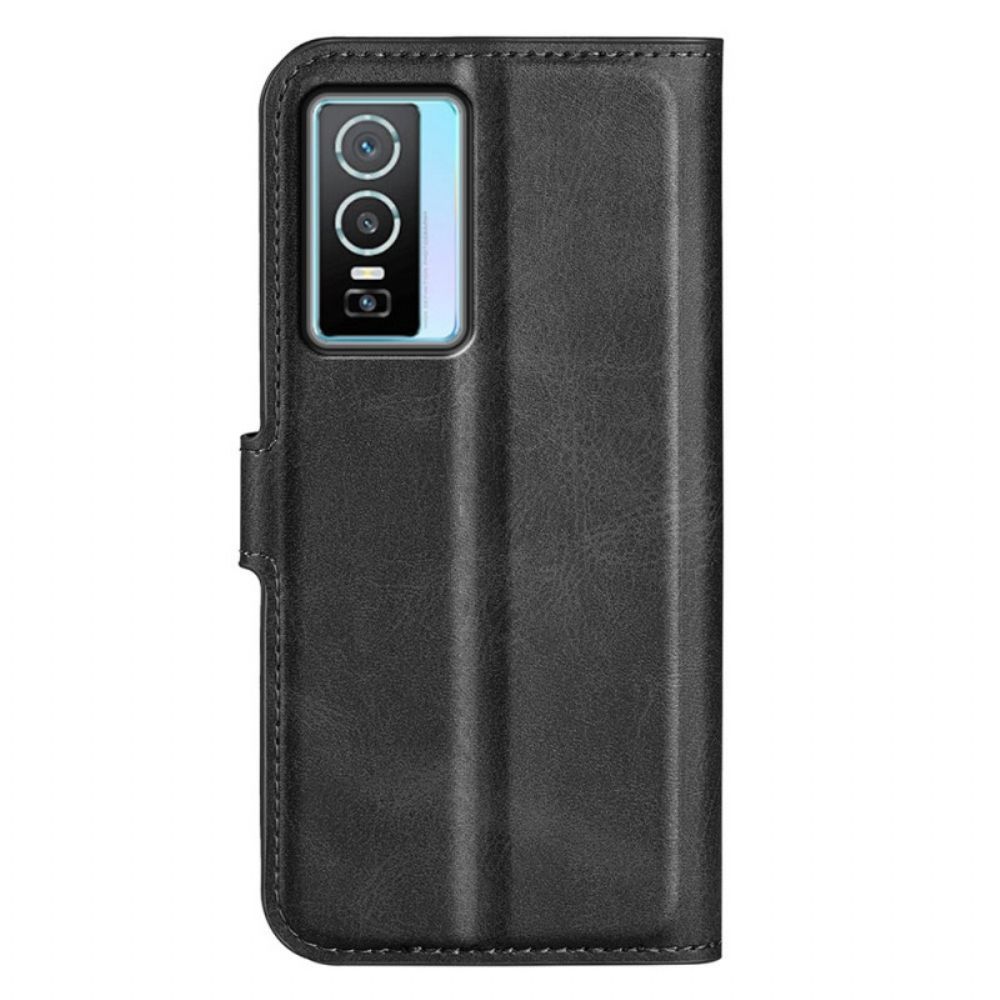 Folio-hoesje voor Vivo Y76 5G Extreem Slank Leereffect