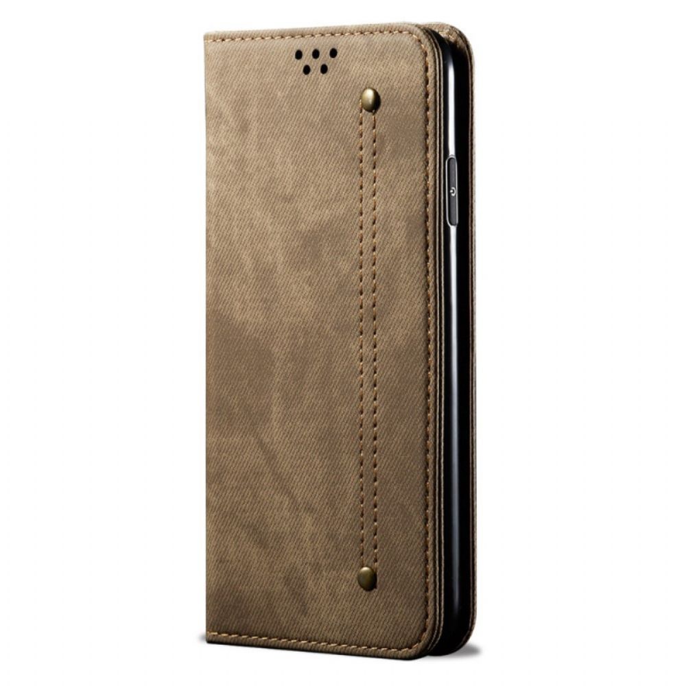 Bescherming Hoesje voor Realme GT 5G Folio-hoesje Denim Stof