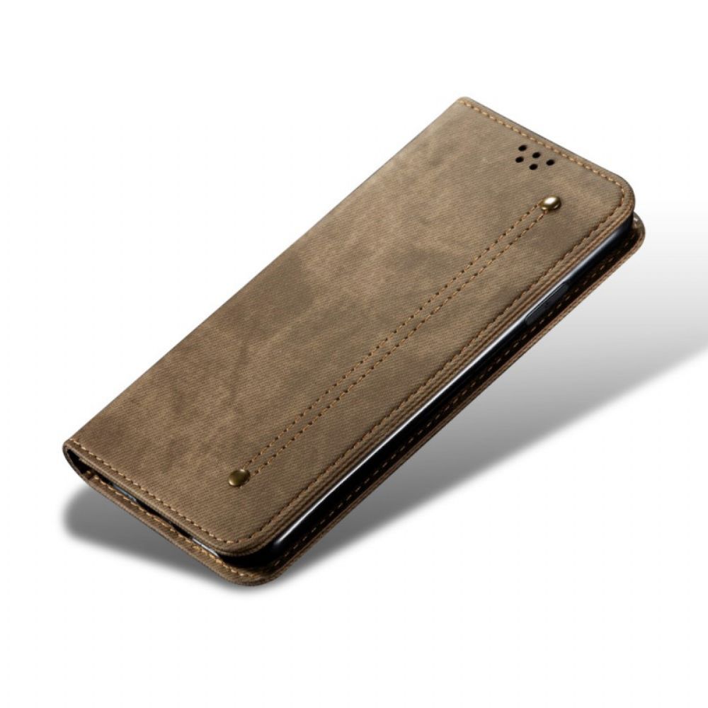 Bescherming Hoesje voor Realme GT 5G Folio-hoesje Denim Stof