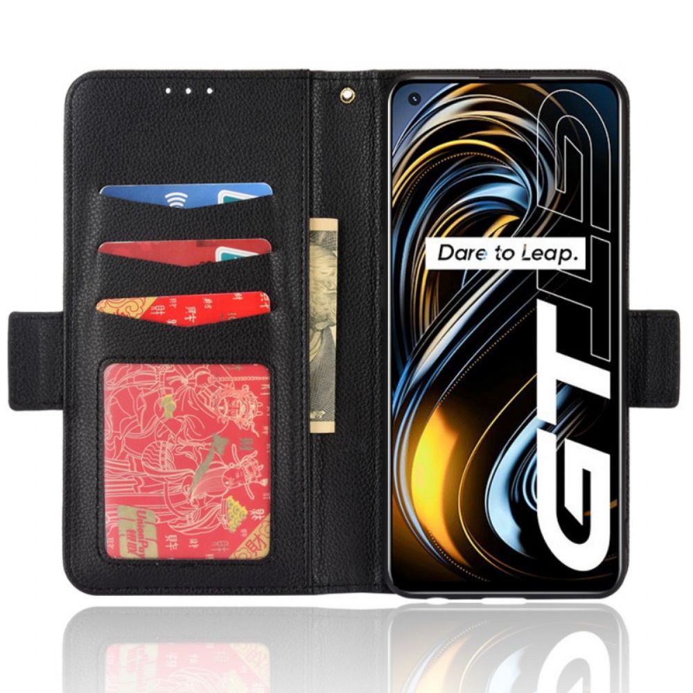 Folio-hoesje voor Realme GT 5G Flip Case Litchi Met Dubbele Klep Nieuwe Kleuren