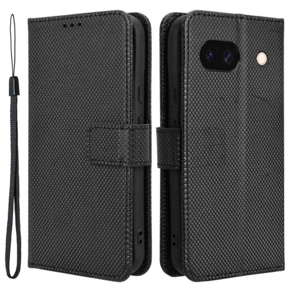 Flip Case Leren Google Pixel 8a Getextureerde Band