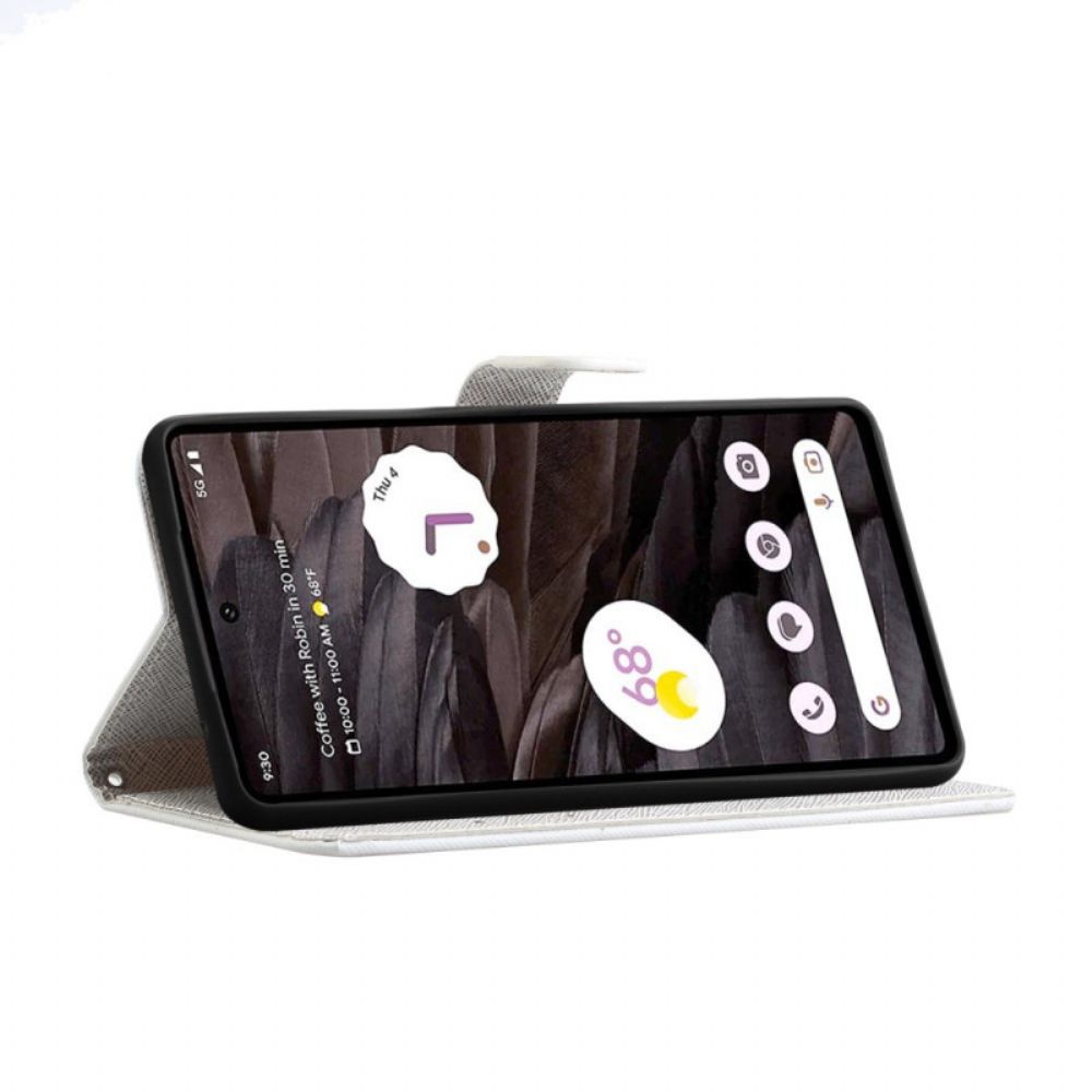 Flip Case Leren Google Pixel 8a Katten In De Koorddoos