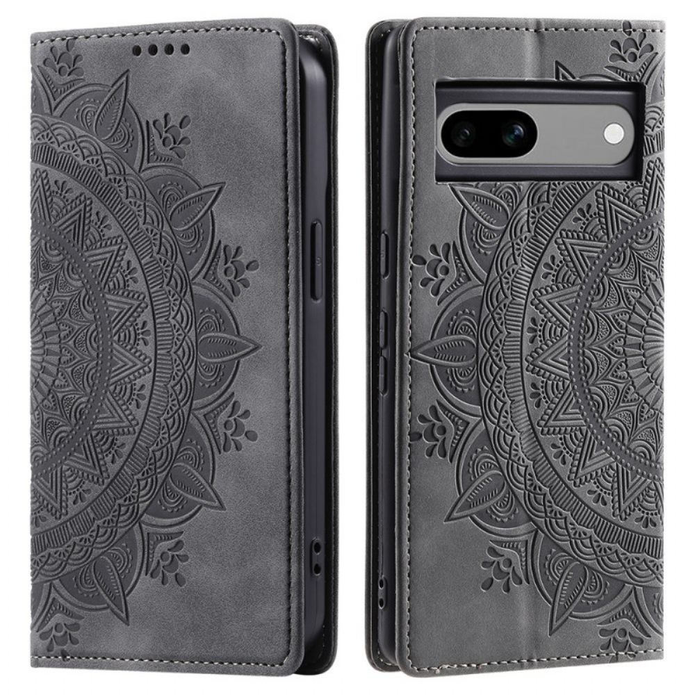 Folio-hoesje Google Pixel 8a Mandala Suède-effect Bescherming Hoesje