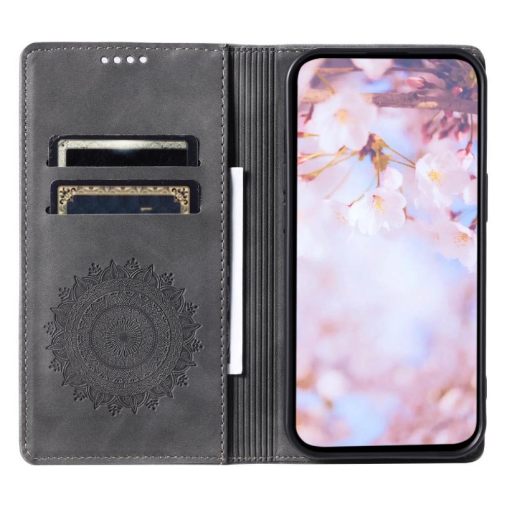 Folio-hoesje Google Pixel 8a Mandala Suède-effect Bescherming Hoesje