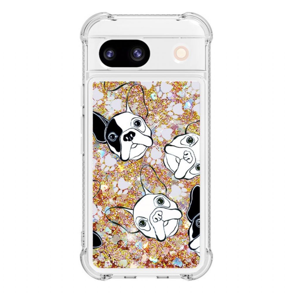 Hoesje Google Pixel 8a Glitter Leuk Patroon Bescherming Hoesje