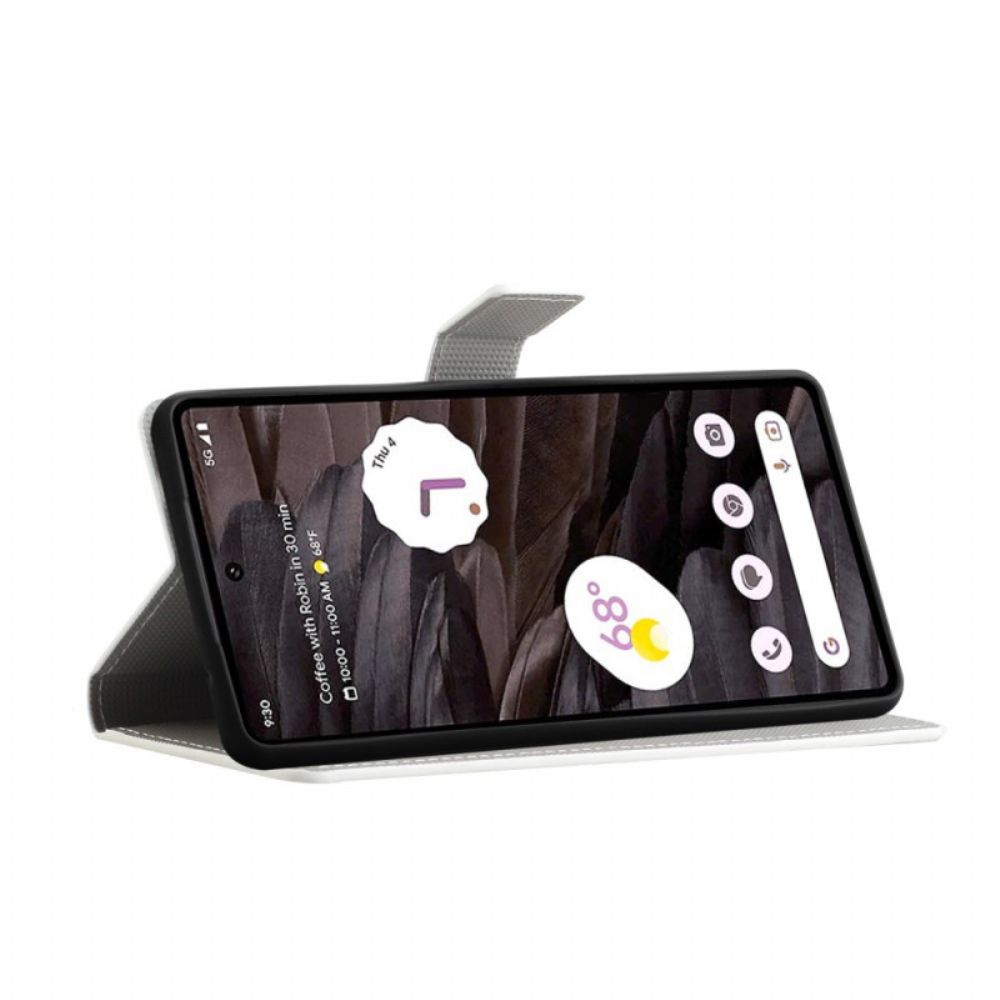 Leren Hoesje Google Pixel 8a Galaxy-patroon Bescherming Hoesje