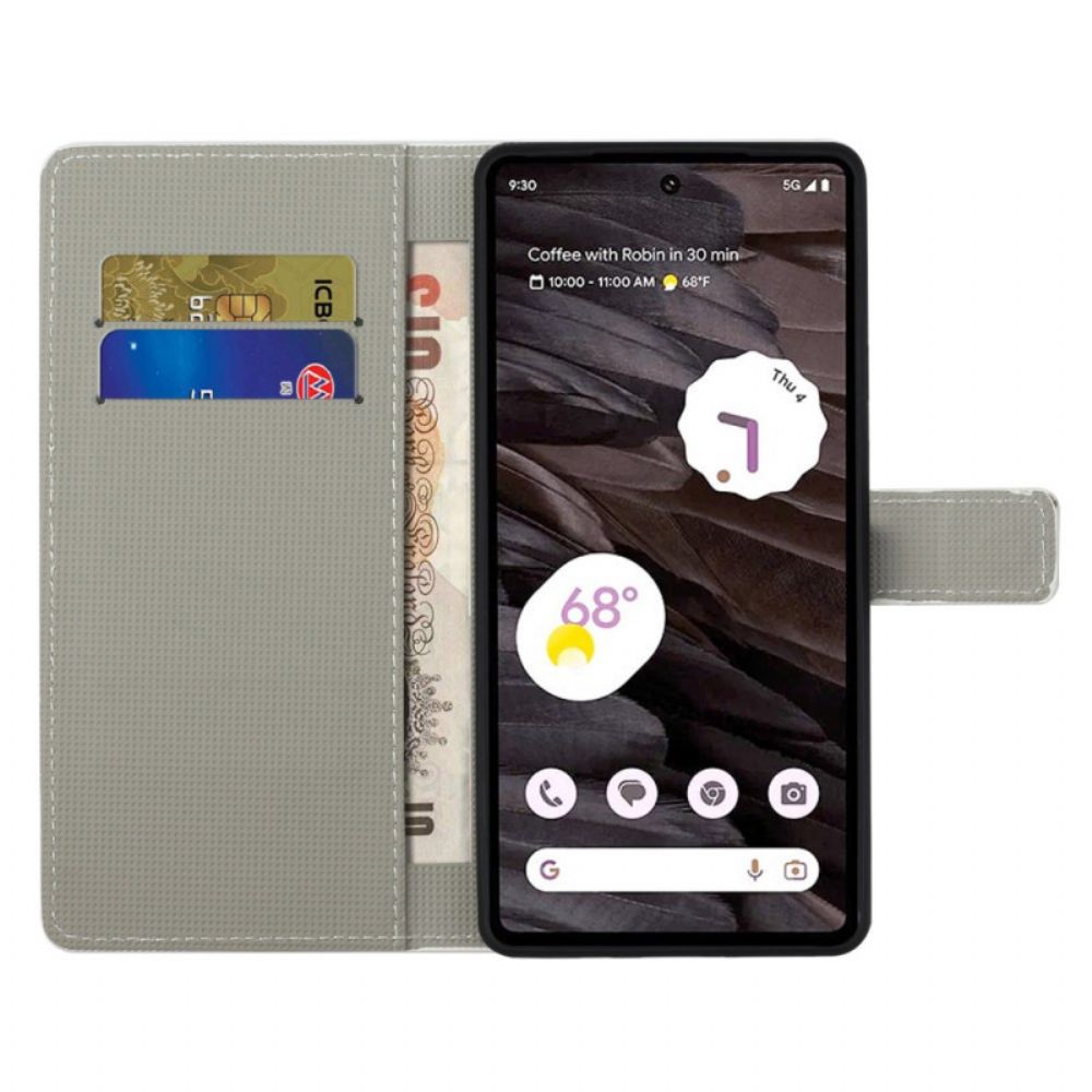 Leren Hoesje Google Pixel 8a Galaxy-patroon Bescherming Hoesje