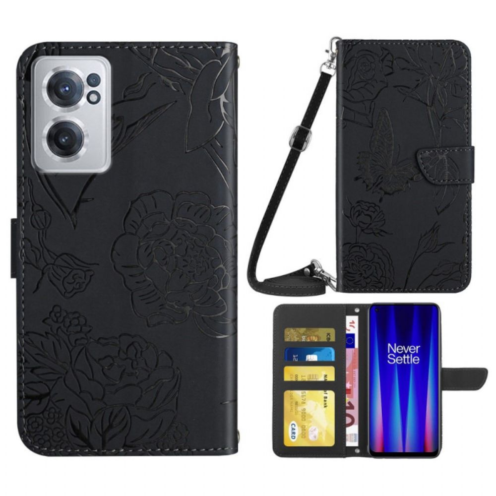 Flip Case voor OnePlus Nord CE 2 5G Portemonnee Met Vlinderprint