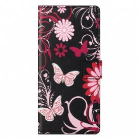 Folio-hoesje voor OnePlus Nord CE 2 5G Bloemen En Vlinders