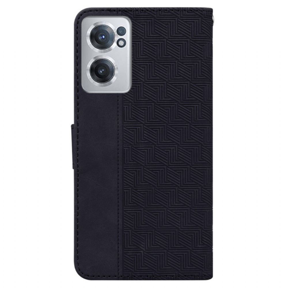 Folio-hoesje voor OnePlus Nord CE 2 5G Faux Leather Stiksels