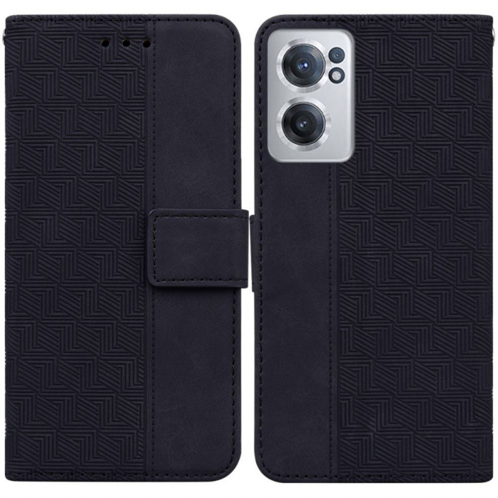 Folio-hoesje voor OnePlus Nord CE 2 5G Faux Leather Stiksels