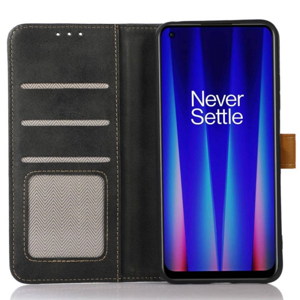 Folio-hoesje voor OnePlus Nord CE 2 5G Faux Leer Met Knoop