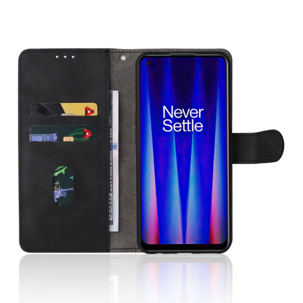 Folio-hoesje voor OnePlus Nord CE 2 5G Met Ketting Huidtextuur Band