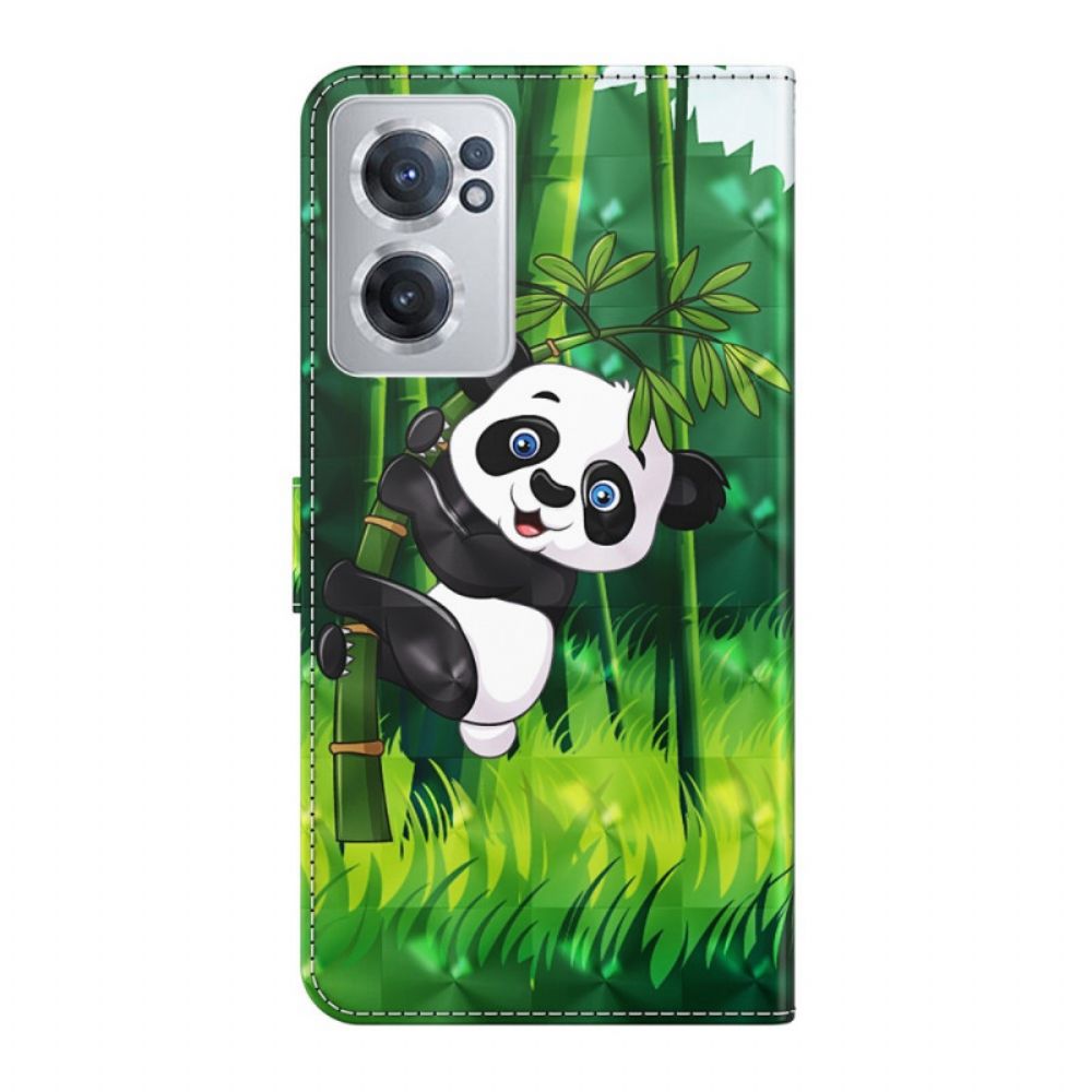 Folio-hoesje voor OnePlus Nord CE 2 5G Strip Panda