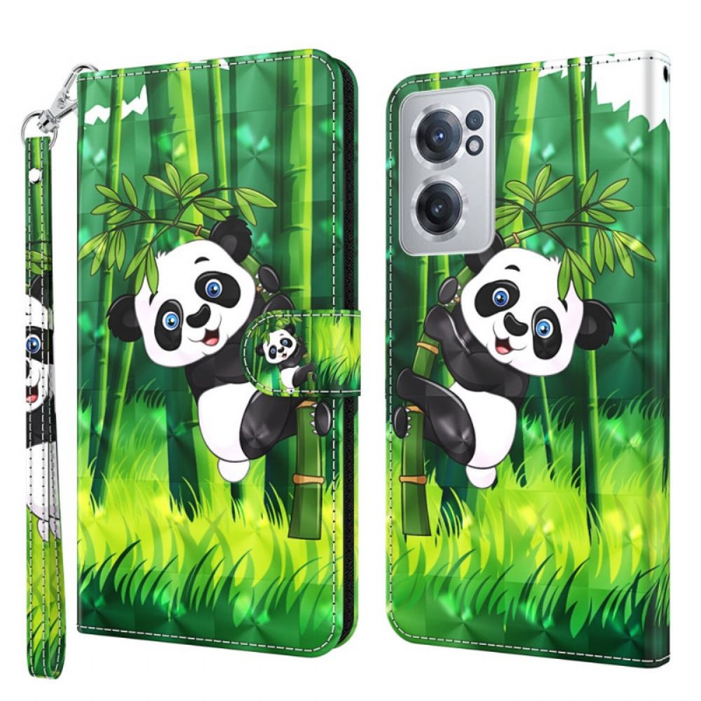 Folio-hoesje voor OnePlus Nord CE 2 5G Strip Panda