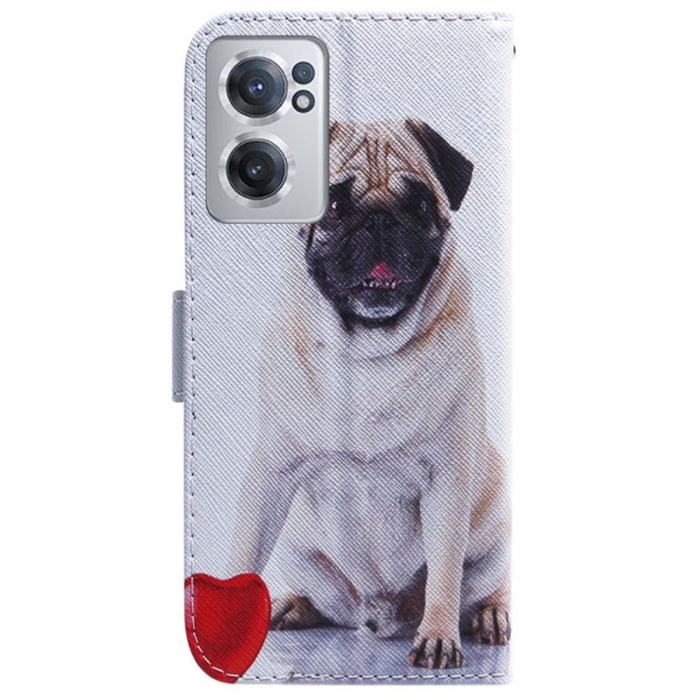 Folio-hoesje voor OnePlus Nord CE 2 5G Tedere Mops