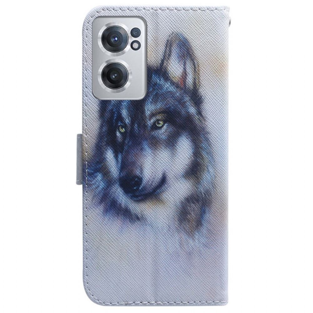 Folio-hoesje voor OnePlus Nord CE 2 5G Wolf Schilderij