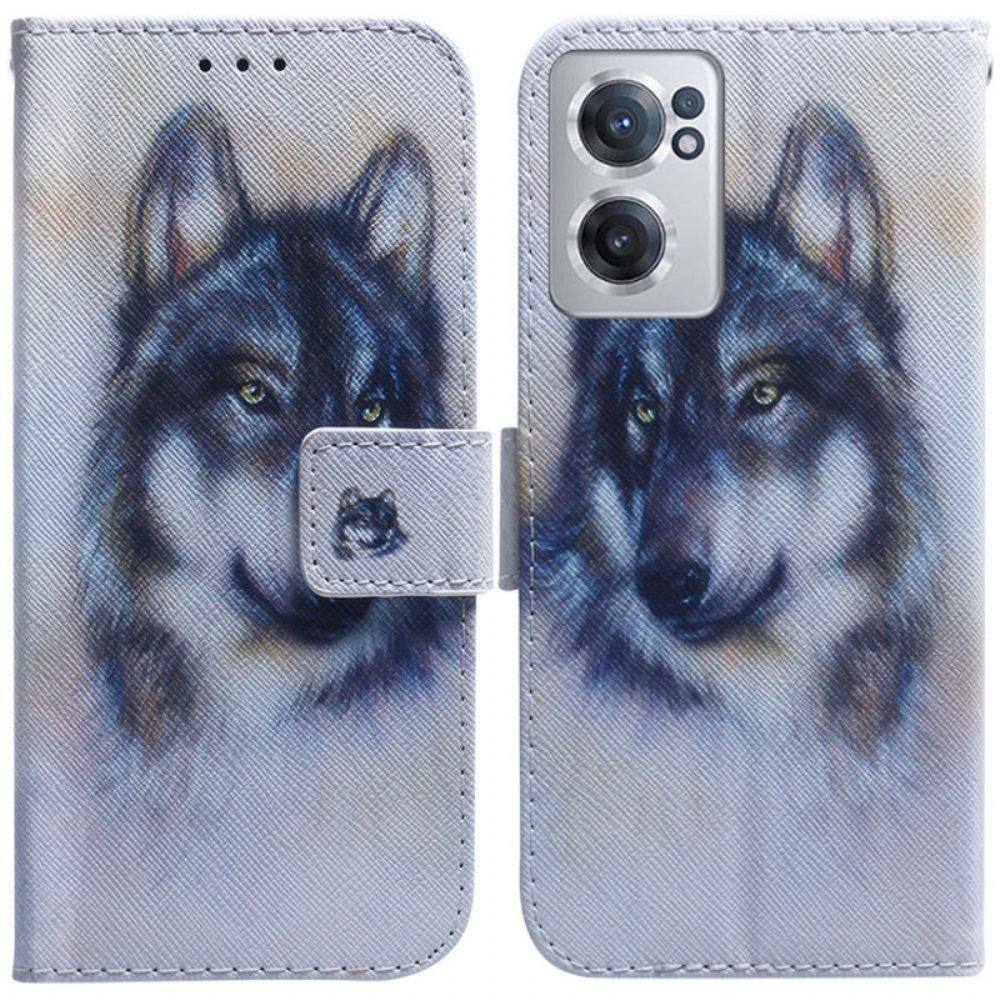 Folio-hoesje voor OnePlus Nord CE 2 5G Wolf Schilderij