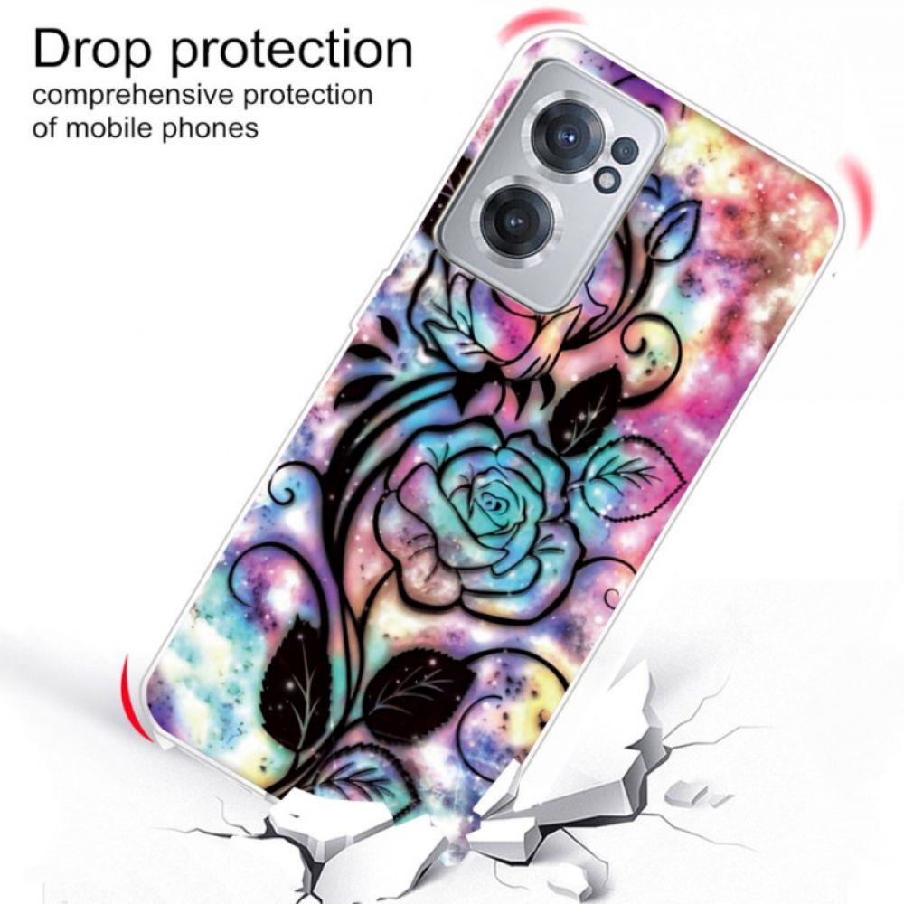 Hoesje voor OnePlus Nord CE 2 5G Psychedelische Bloemen