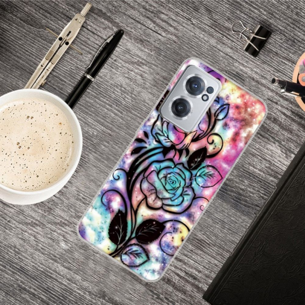 Hoesje voor OnePlus Nord CE 2 5G Psychedelische Bloemen