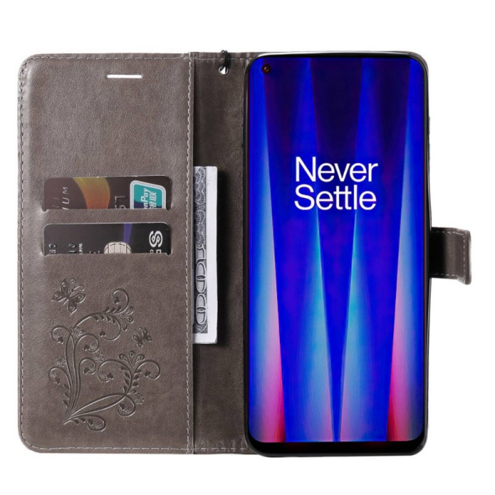 Leren Hoesje voor OnePlus Nord CE 2 5G Vlinderafdruk