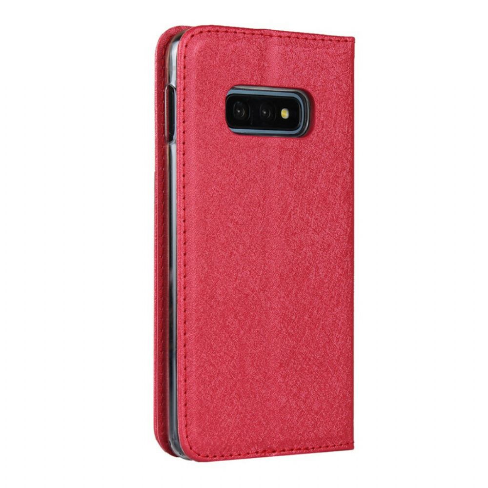 Bescherming Hoesje voor Samsung Galaxy S10e Folio-hoesje Zacht Lederen Stijl Met Riem