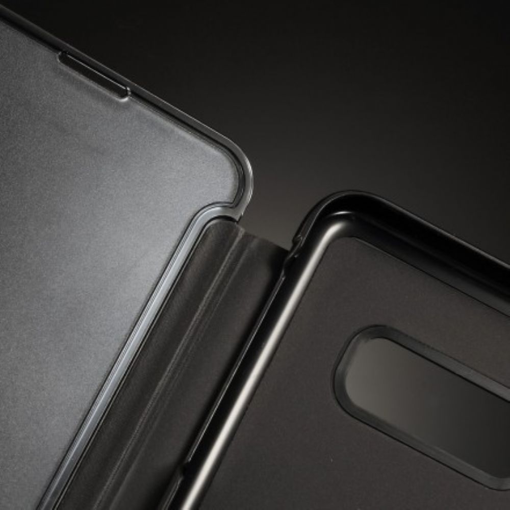 Bescherming Hoesje voor Samsung Galaxy S10e Spiegel En Leereffect