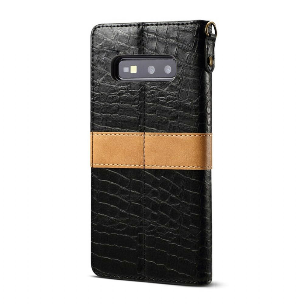 Flip Case voor Samsung Galaxy S10e Krok En Riem