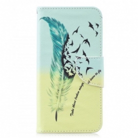 Flip Case voor Samsung Galaxy S10e Leren Vliegen