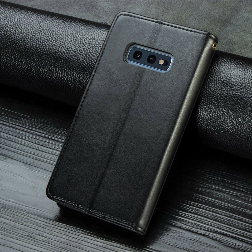 Folio-hoesje voor Samsung Galaxy S10e Faux Leder En Vintage Sluiting