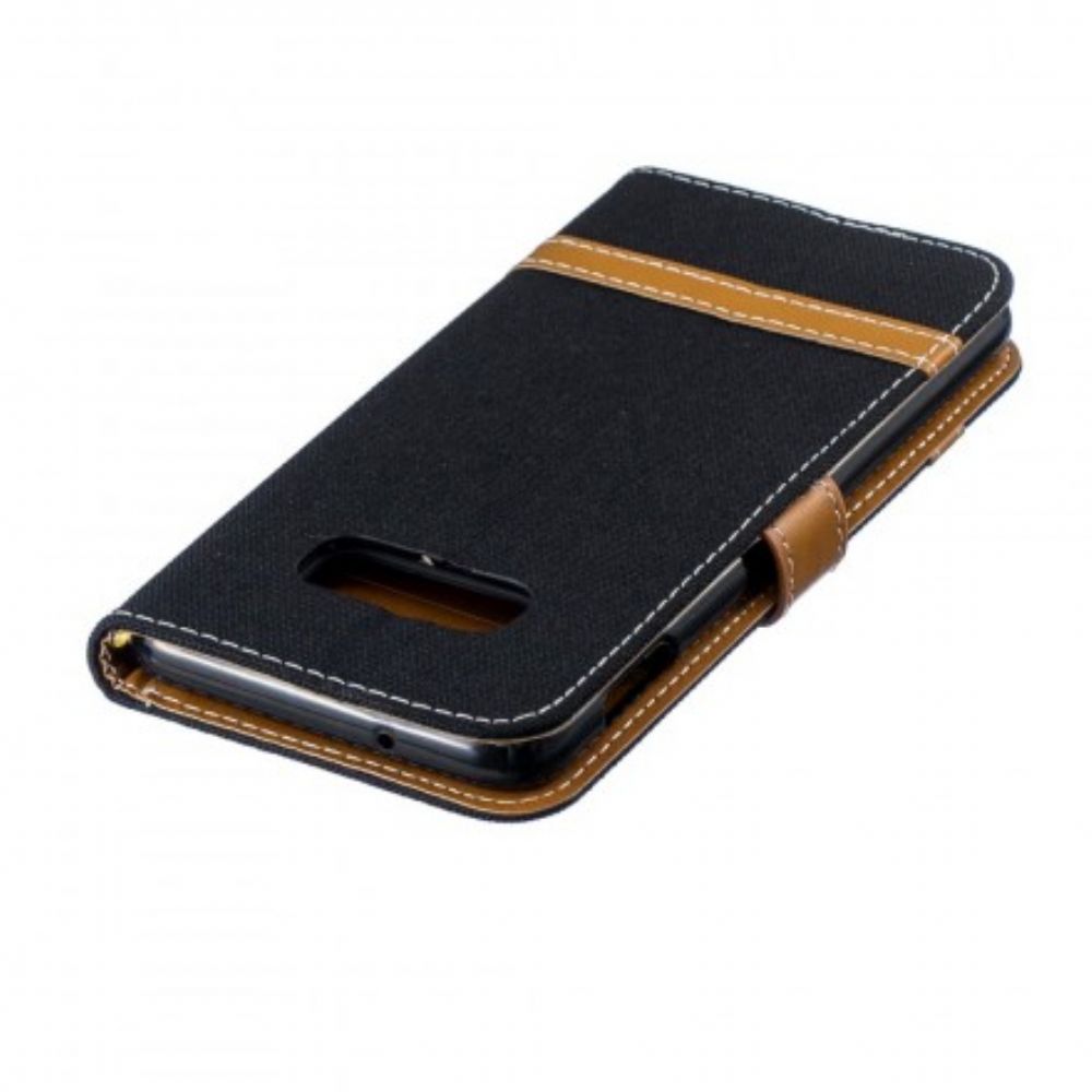 Folio-hoesje voor Samsung Galaxy S10e Met Ketting Band Met Stof En Leereffect