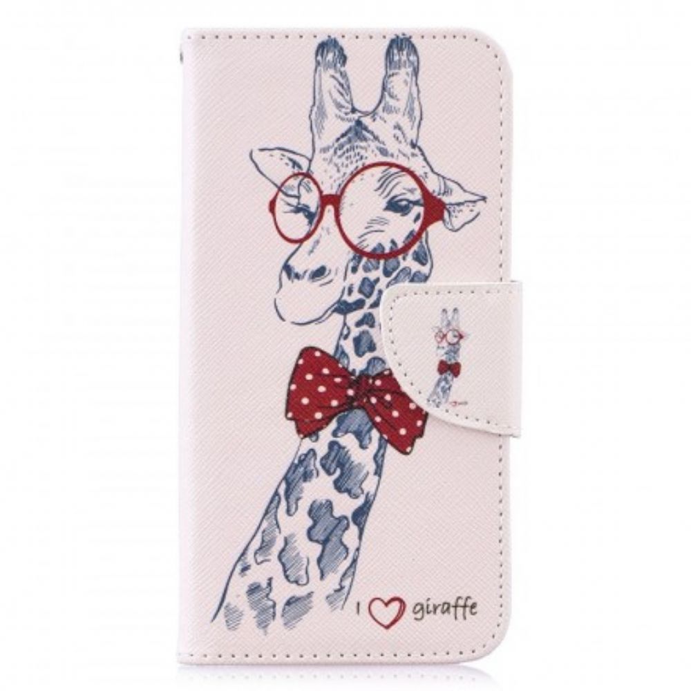 Folio-hoesje voor Samsung Galaxy S10e Nerdy Giraf