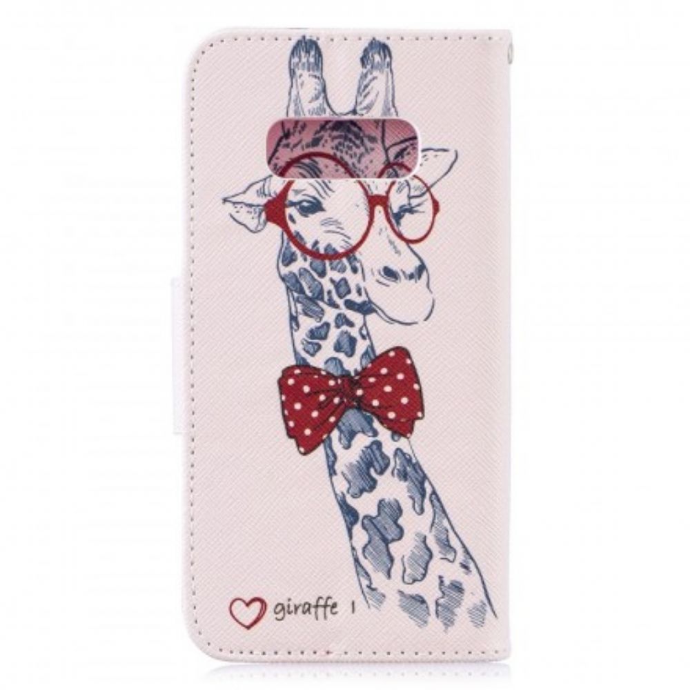 Folio-hoesje voor Samsung Galaxy S10e Nerdy Giraf