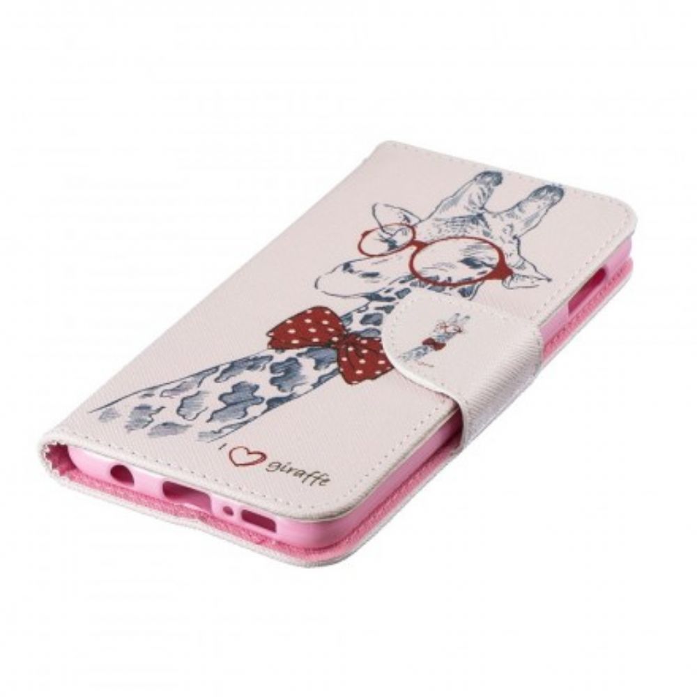 Folio-hoesje voor Samsung Galaxy S10e Nerdy Giraf