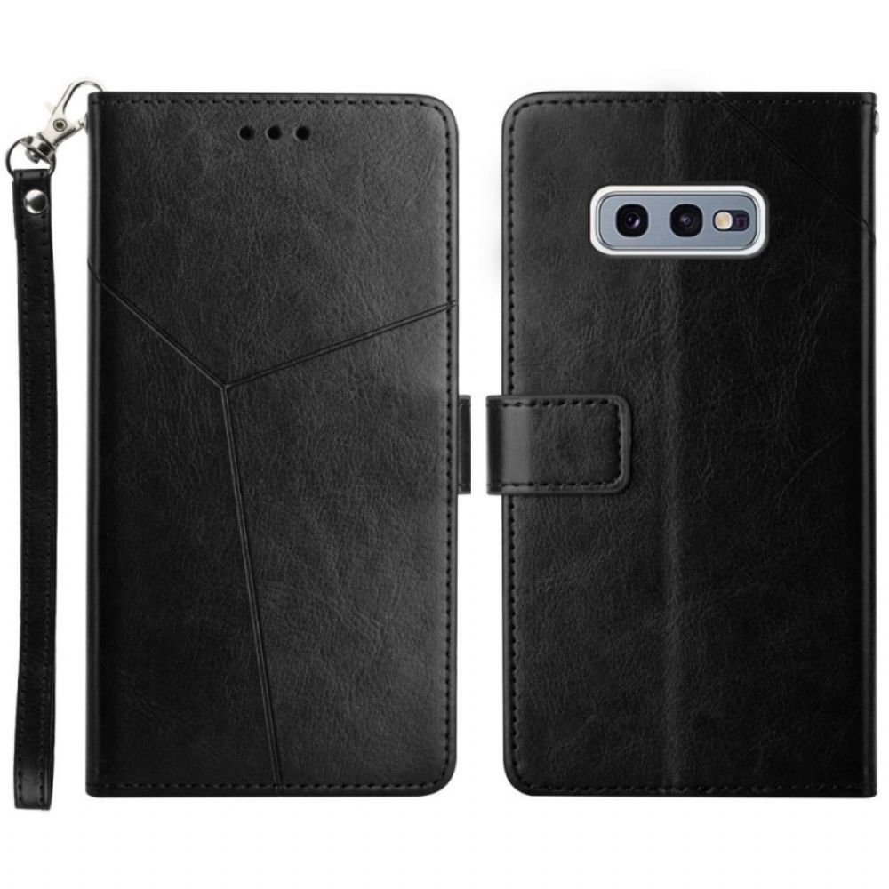 Folio-hoesje voor Samsung Galaxy S10e Y Design Geo Lederen Stijl