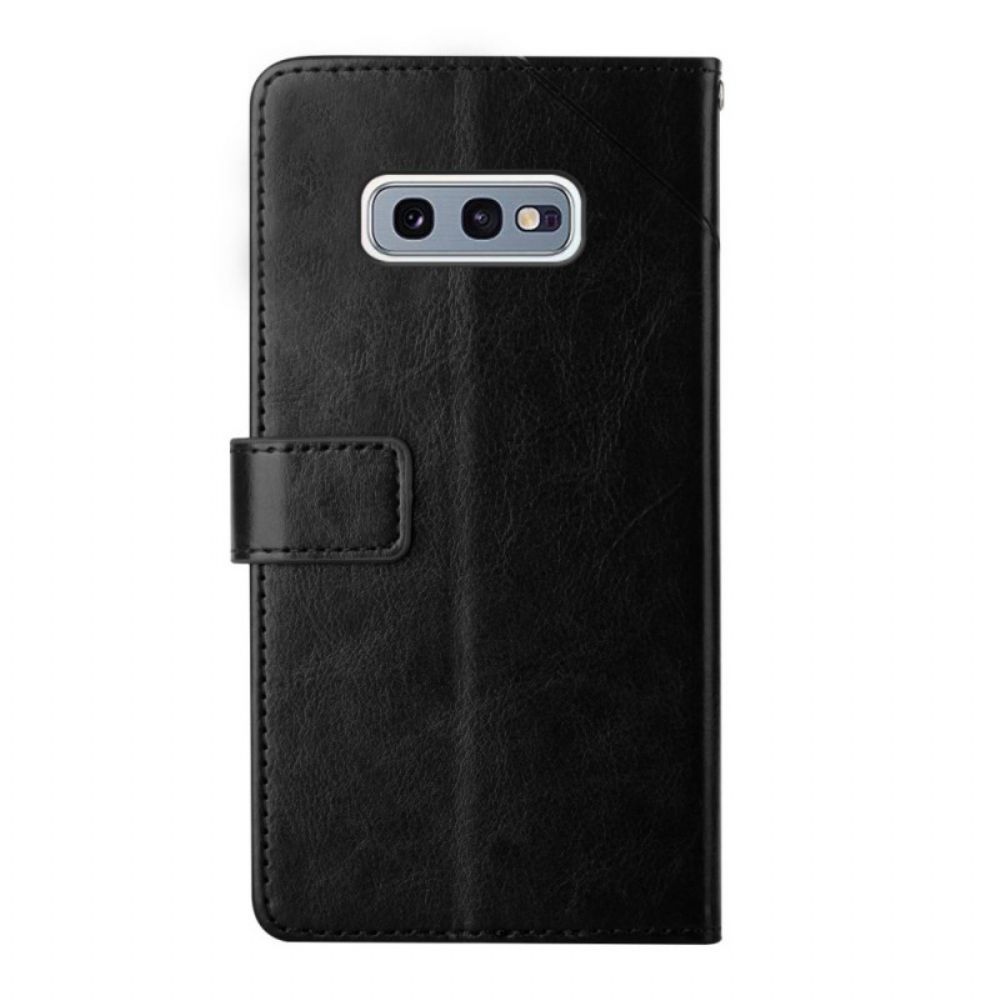 Folio-hoesje voor Samsung Galaxy S10e Y Design Geo Lederen Stijl