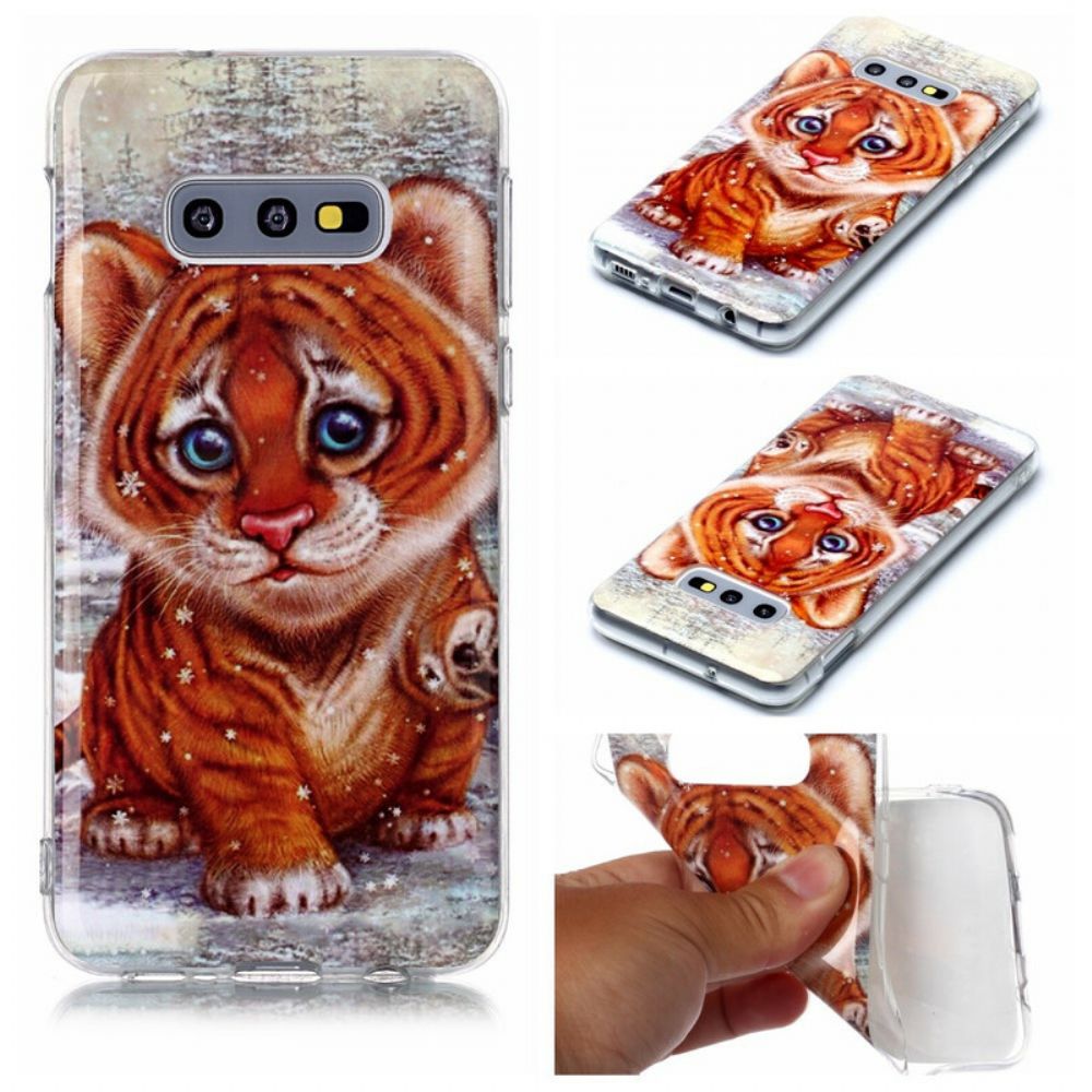 Hoesje voor Samsung Galaxy S10e Baby Tijger