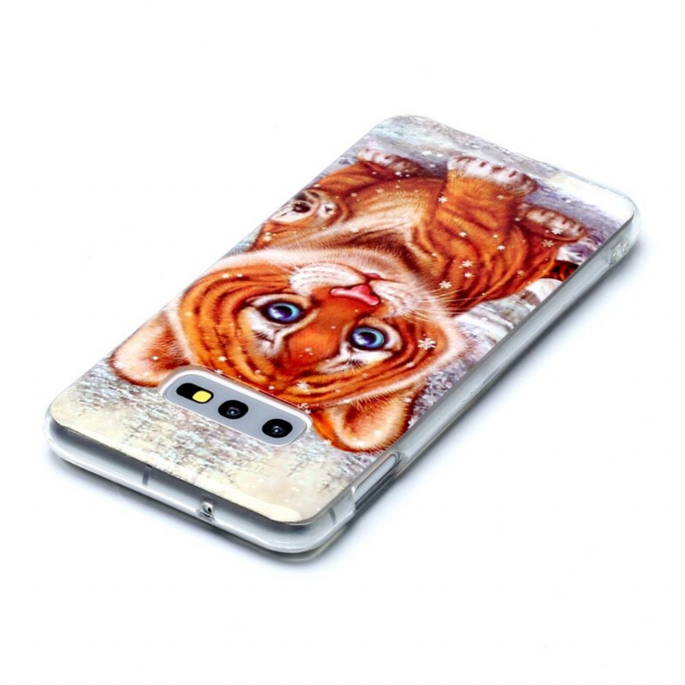 Hoesje voor Samsung Galaxy S10e Baby Tijger