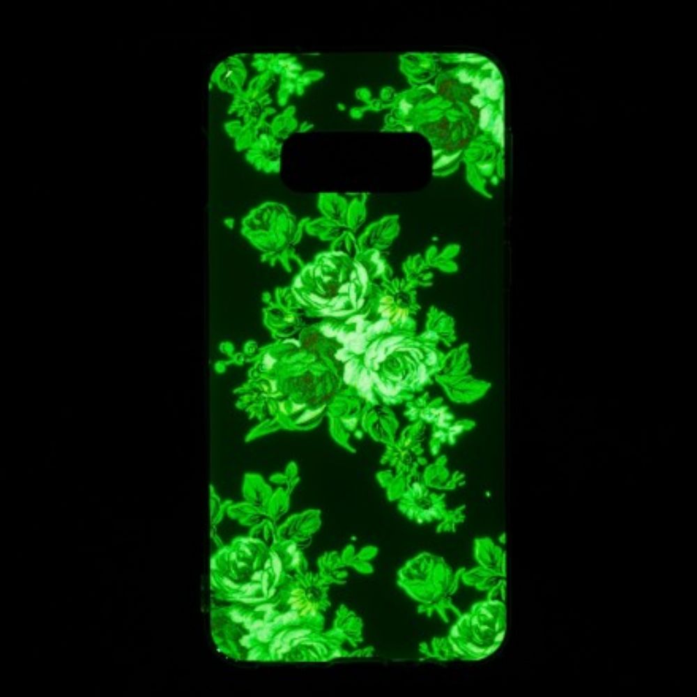 Hoesje voor Samsung Galaxy S10e Fluorescerende Vrijheidsbloemen