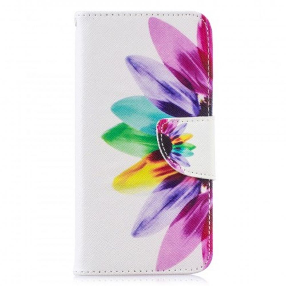 Leren Hoesje voor Samsung Galaxy S10e Aquarel Bloem