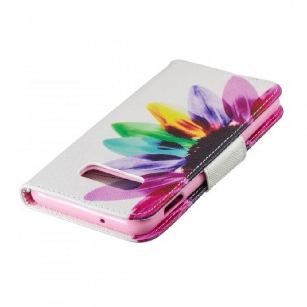 Leren Hoesje voor Samsung Galaxy S10e Aquarel Bloem