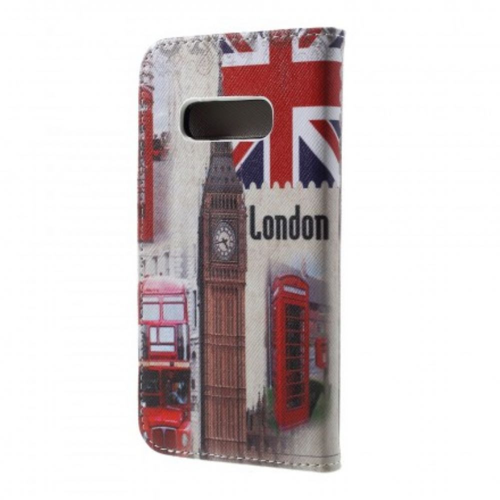 Leren Hoesje voor Samsung Galaxy S10e Londen Leven