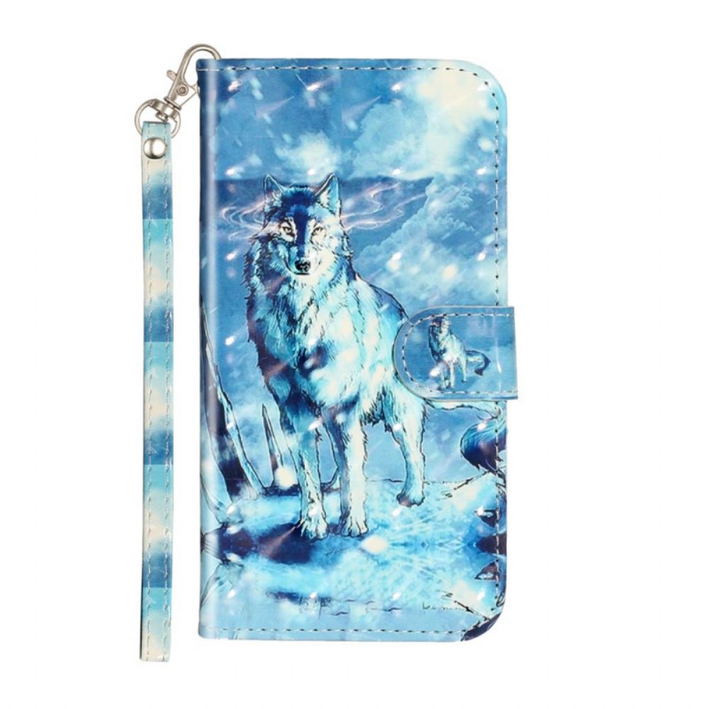 Leren Hoesje voor Samsung Galaxy S10e Met Ketting Wolf Light Strap Spots