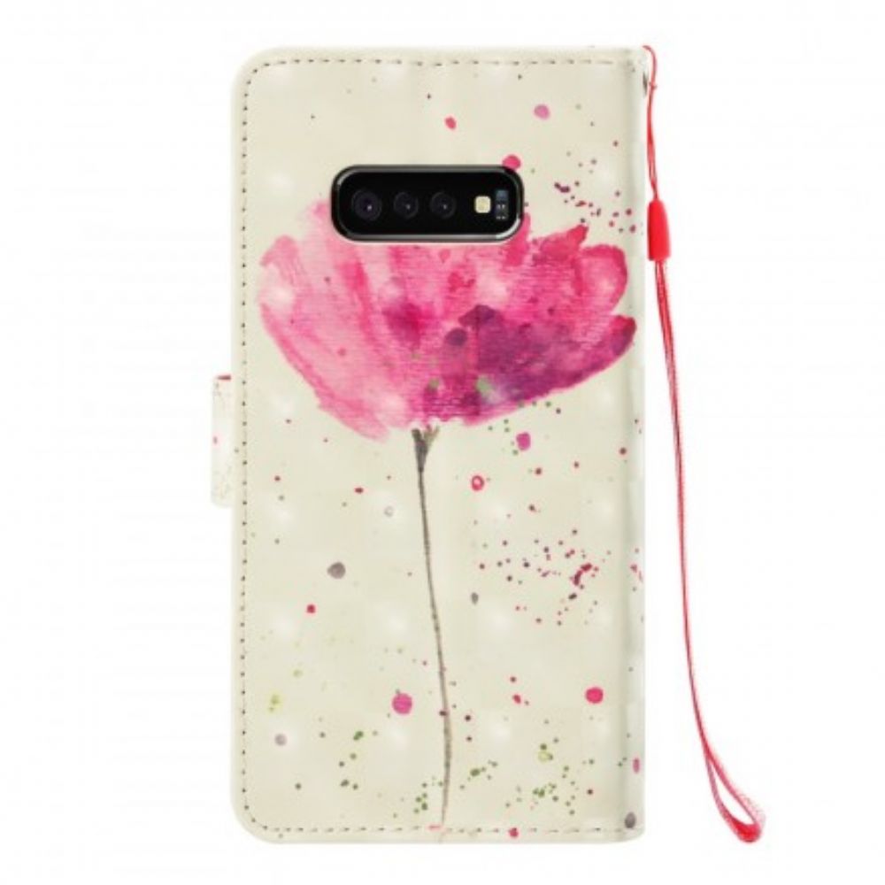 Telefoonhoesje Leren Hoesje voor Samsung Galaxy S10e Aquarel Halster