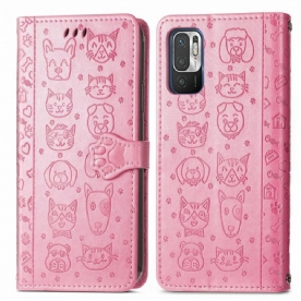 Flip Case voor Poco M3 Pro 5G Geanimeerde Dieren