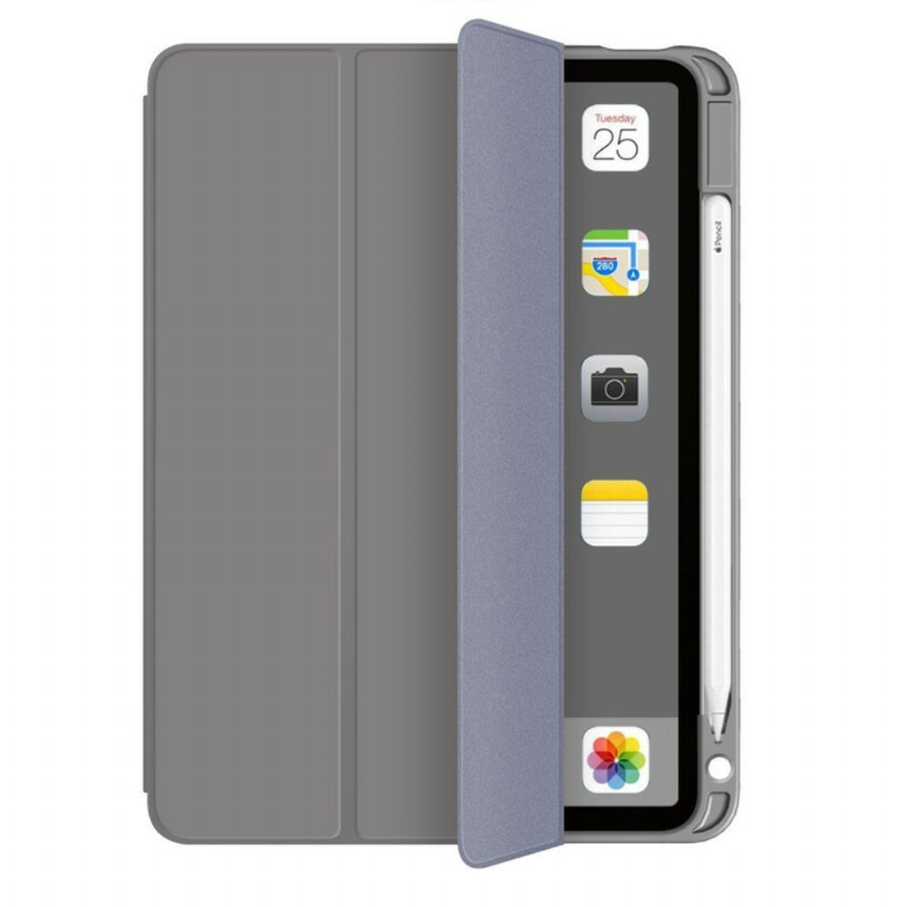 Bescherming Hoesje voor iPad Air (2022) Kunstleer Litchi Stylus Houder