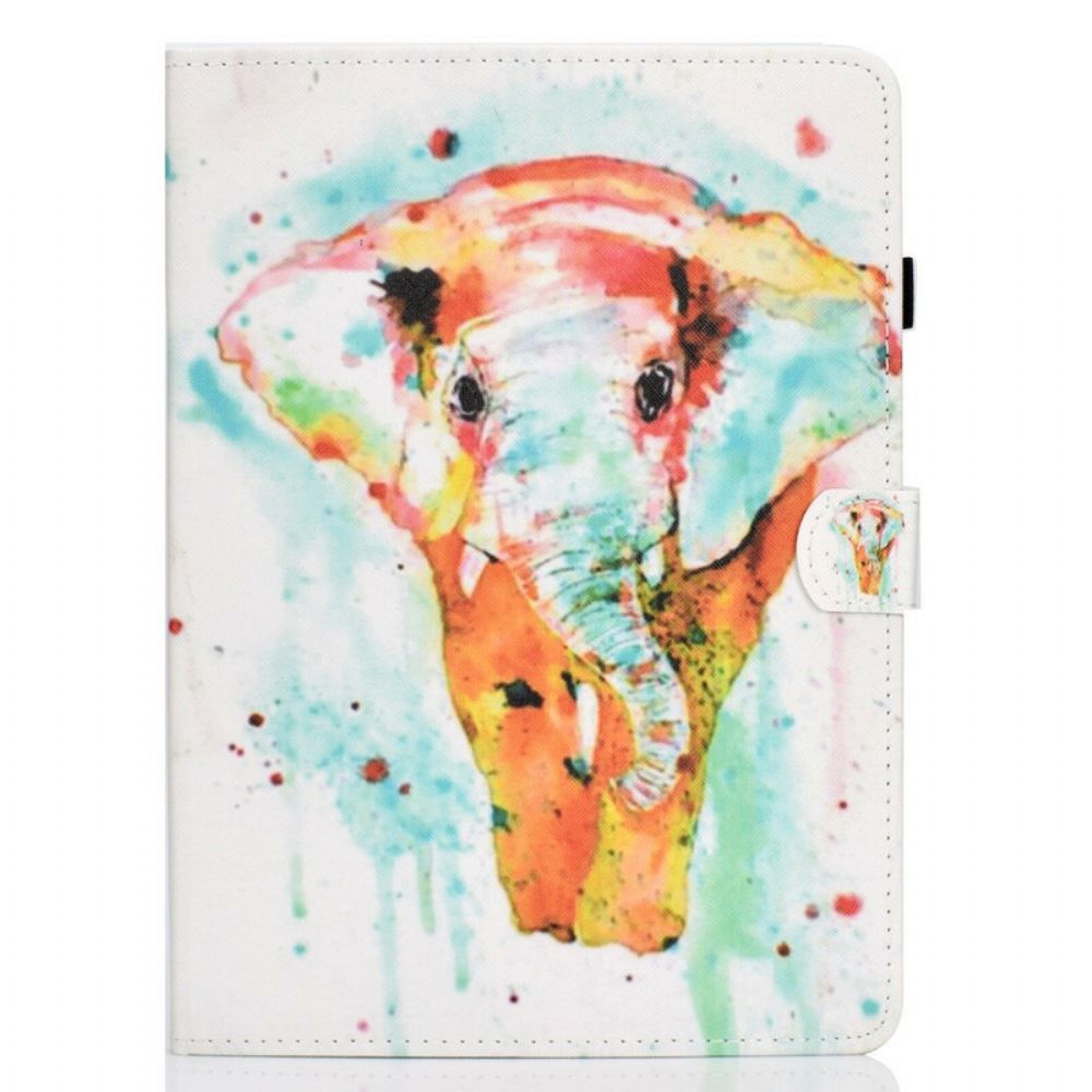 Leren Hoesje voor iPad Air (2022) Aquarel Olifant