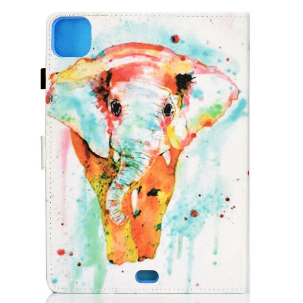 Leren Hoesje voor iPad Air (2022) Aquarel Olifant