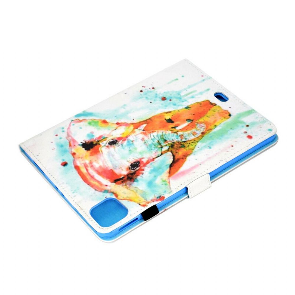 Leren Hoesje voor iPad Air (2022) Aquarel Olifant